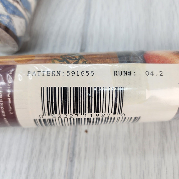 Raymond Waites Village Wall Border (4) Rolls Prepasted Vinyl Apples & Baskets - Picture 4 of 7